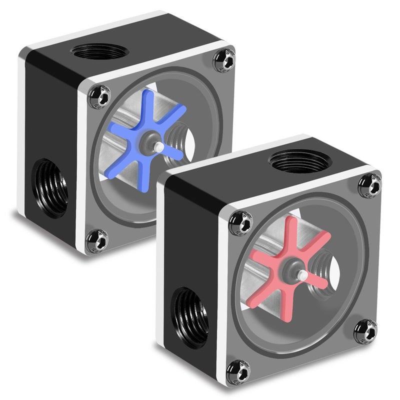 Eboxer G1/4 Thread 6 Impeller Meter 3 Ways Meter Indicator for PC Water Cooling System - Image 5